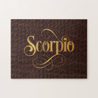 Swirly skrivar Zodiac undertecknar Scorpioguld på
