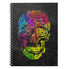 Swirly Skull (färg) Anteckningsbok