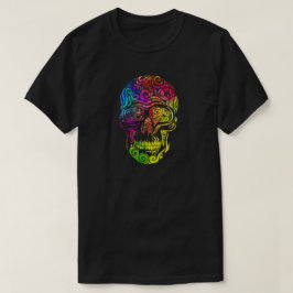Swirly Skull (färg) T Shirt
