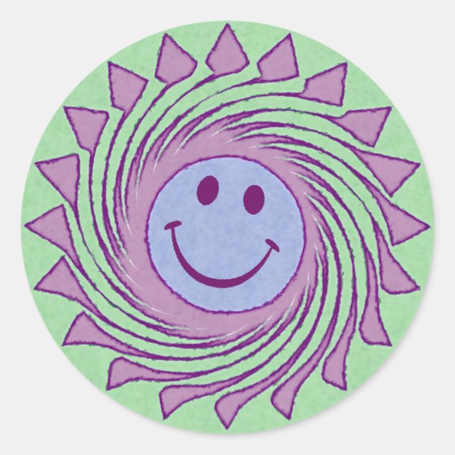 SWIRLY Sticker Runt Klistermärke (Framsida)