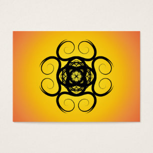 Swirly svart KaleidoscopeMandala Visitkort
