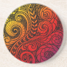 Swirly Vibes Sandstone Underlägg