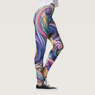 Swirly Whirly Färg Burst Leggings