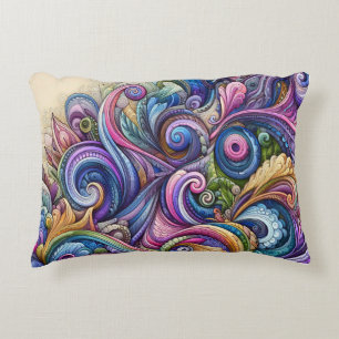 Swirly Whirly Färg Burst Prydnadskudde