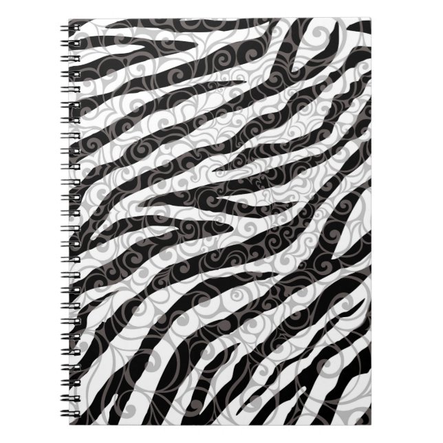 Swirly Zebra Design Anteckningsbok (Framsidan)