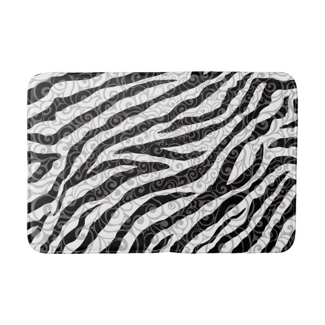 Swirly Zebra Design Badrumsmatta (Framsidan)