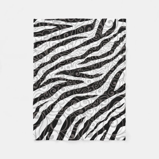 Swirly Zebra Design Fleecefilt (Framsidan)