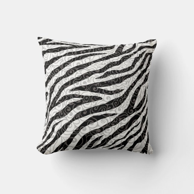 Swirly Zebra Design Kudde (Framsida)