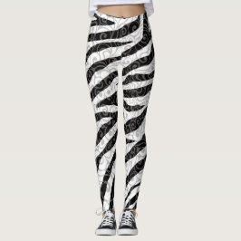 Swirly Zebra Design Leggings