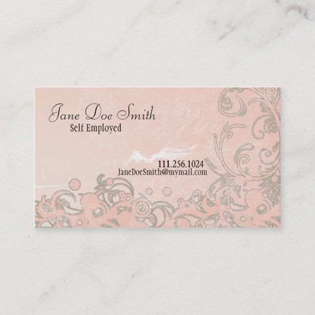 SwirlyGrunge Elegance Visitkort (Framsida)