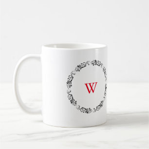 Swirtdesign för svartvit Personlig Kaffemugg