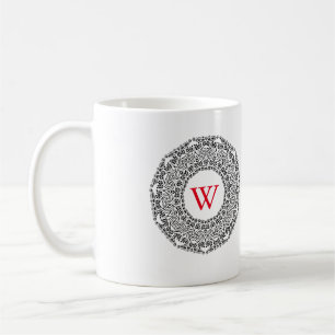 Swirtdesign för svartvit Personlig Kaffemugg