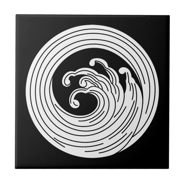 Swirtliknande vågcirkel kakelplatta (Framsidan)