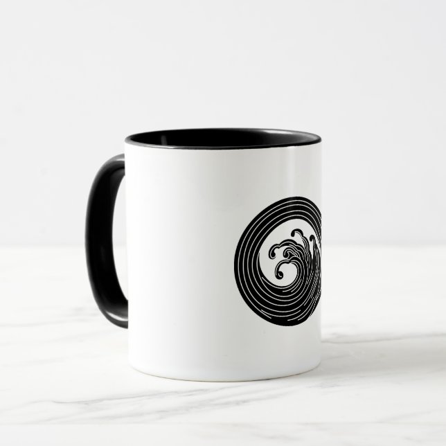 Swirtliknande vågcirkel mugg (Framsida vänster)