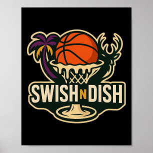 Swish N Dish Show Skelett Hoops Glass Ström  Poster