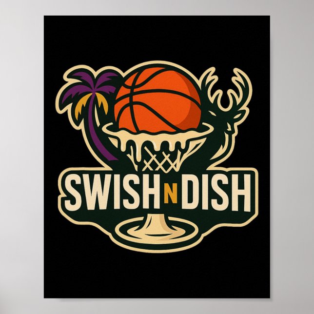 Swish N Dish Show Skelett Hoops Glass Ström  Poster (Framsidan)