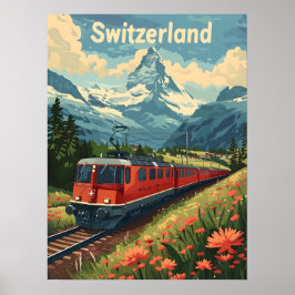 Swiss Alpine Railroad Journey Poster