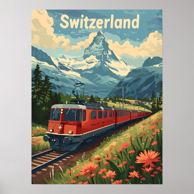 Swiss Alpine Railroad Journey Poster (Framsidan)