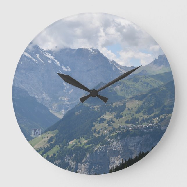Swiss Alps Clock Stor Klocka (Framsida)