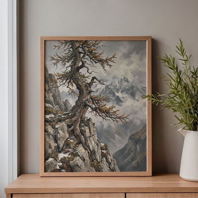 Swiss Alps Eiger Larch Tree Art Canvastryck (Skapare uppladdad)