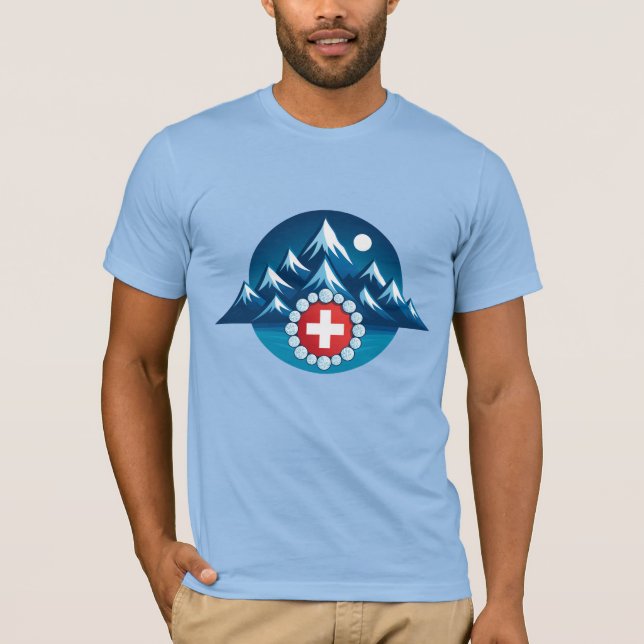 Swiss Alps Illustration T Shirt (Framsida)