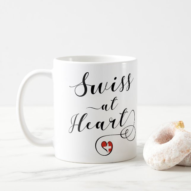 Swiss At Heart, Schweiz Kaffemugg (Med munk)