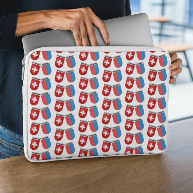 Swiss & Canton Ticino Flaggor Laptop Fodral (Skapare uppladdad)