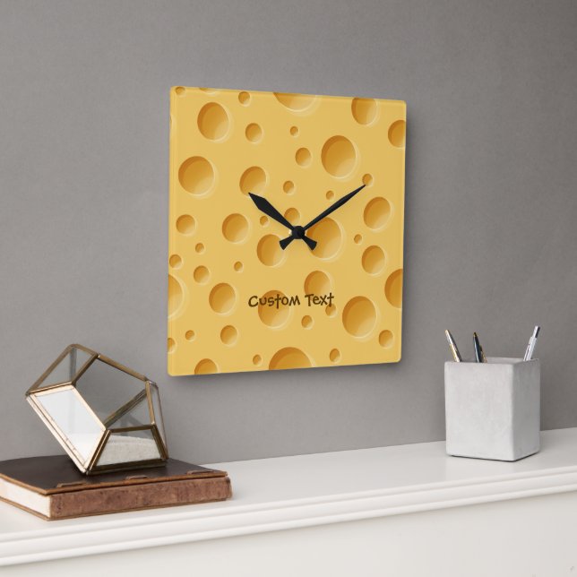 Swiss Cheese Mönster Fyrkantig Klocka (Kontor)