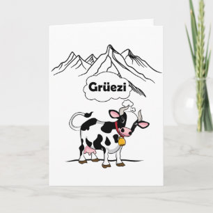 Swiss Cow - Grüezi - Schweiz Travel Kort