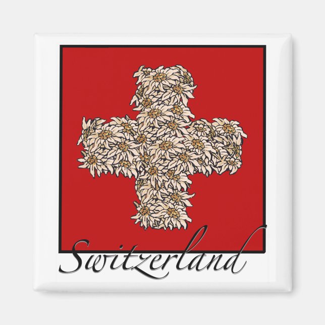 Swiss Edelweiss Kor Magnet (Framsidan)