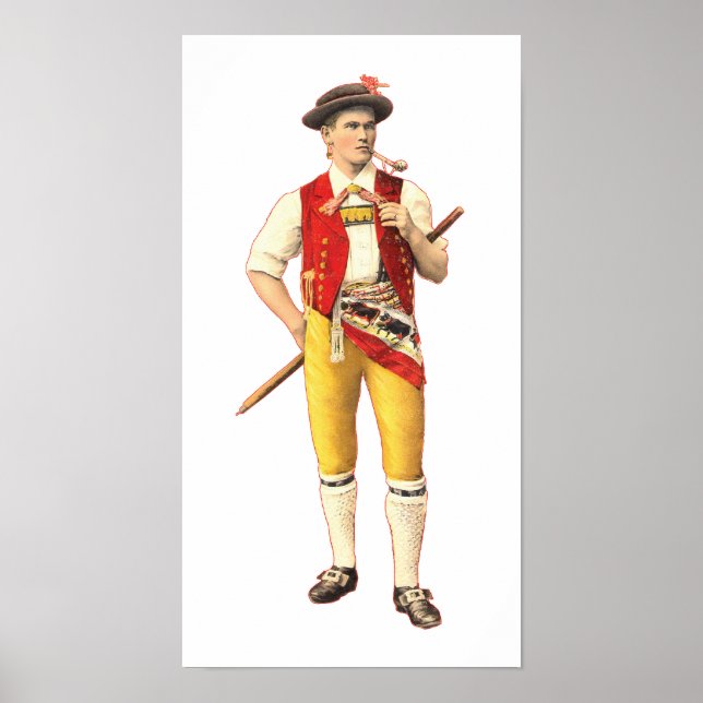 Swiss Farmer from Appenzell Innerrhoden in Costume Poster (Framsidan)
