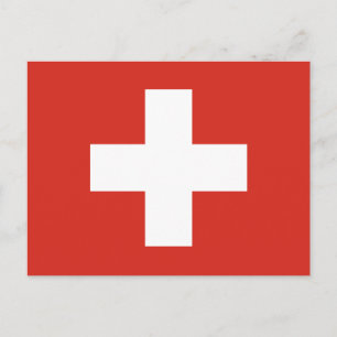 Swiss Flagga Red Kor Vykort