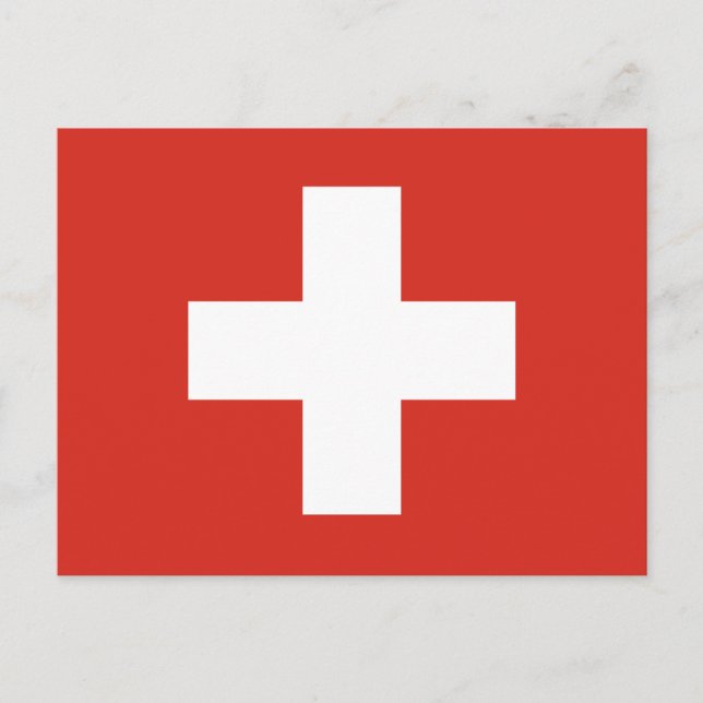 Swiss Flagga Red Kor Vykort (Framsida)