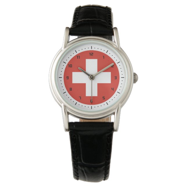 Swiss flagga Watch Armbandsur (Framsida)
