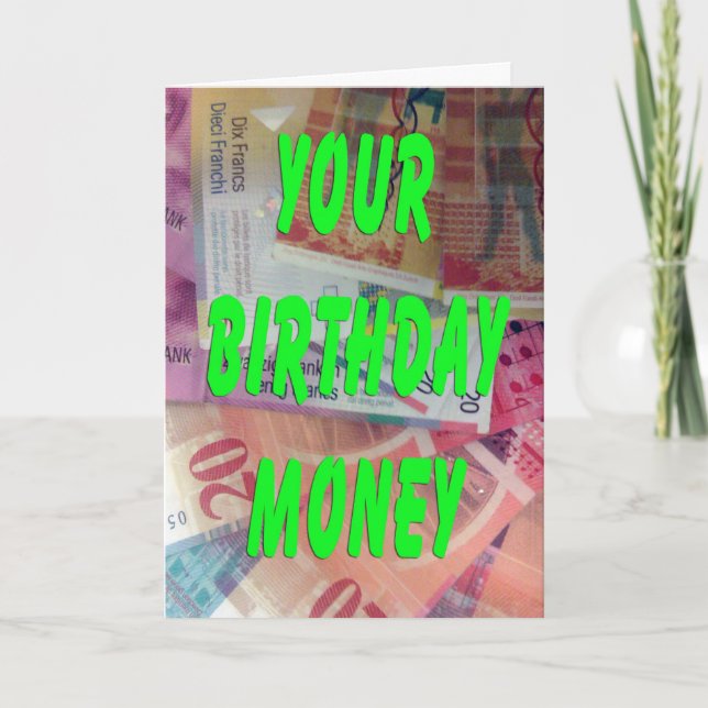 Swiss Francs Birthday Money Kort (Framsida)