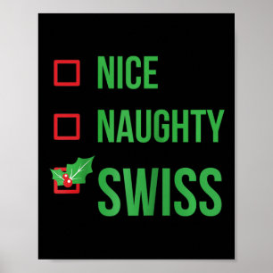 Swiss Funny Schweiz Pajama jul Gift Ragl Poster