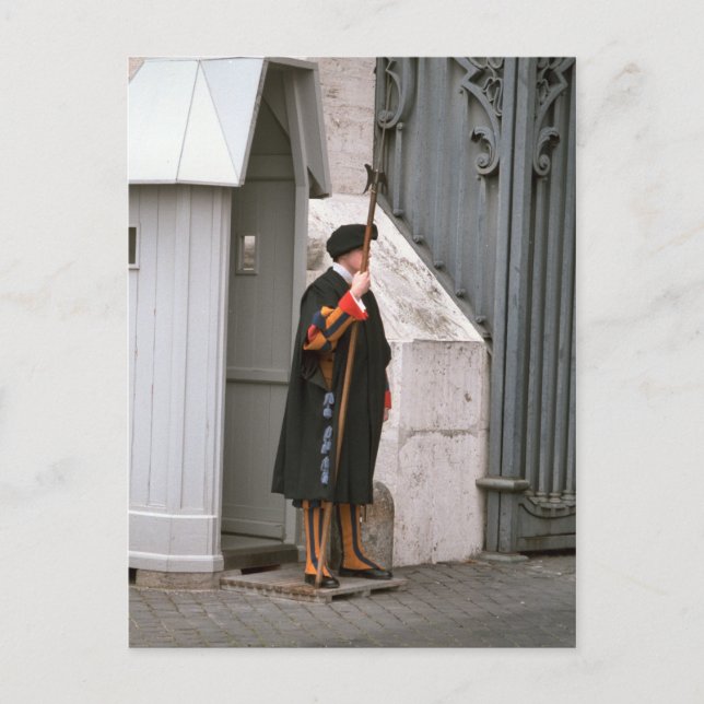 Swiss Guard in uniform designad av Michelangelo Vykort (Framsida)