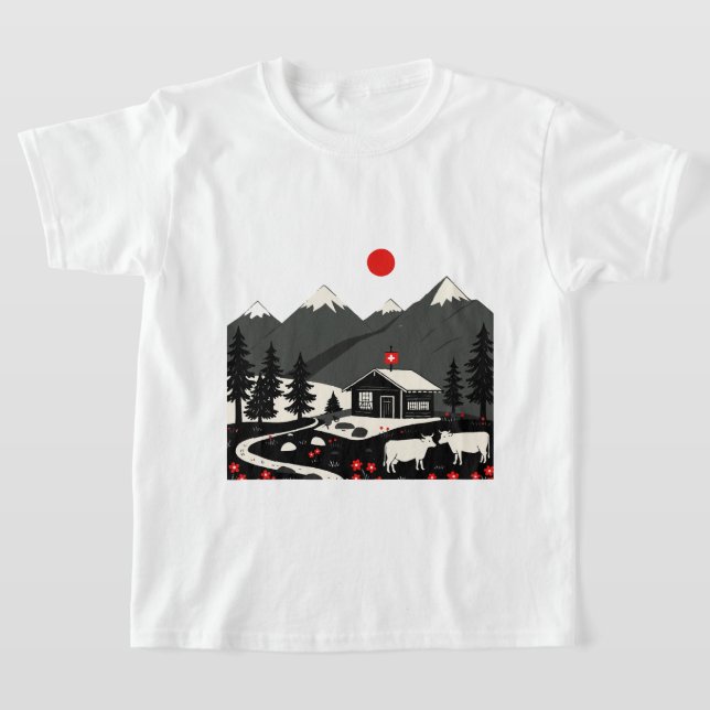 Swiss landscape t shirt (Laydown)