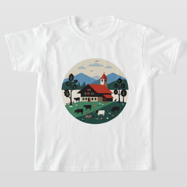 Swiss landscape t shirt (Laydown)