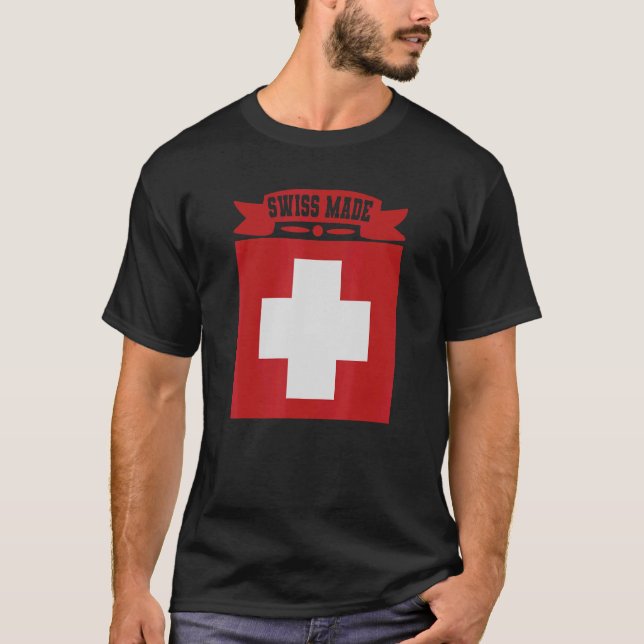 Swiss Made Schweiz T Shirt (Framsida)