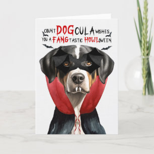 Swiss Mountain Hund Funny Count DOGcula Halloween Helgkort