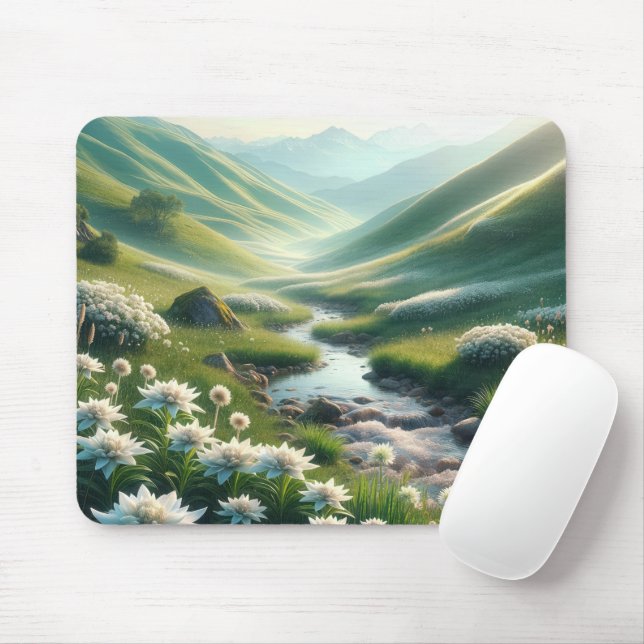 Swiss Mountains och Edelweiss Musmatta (Med mus)
