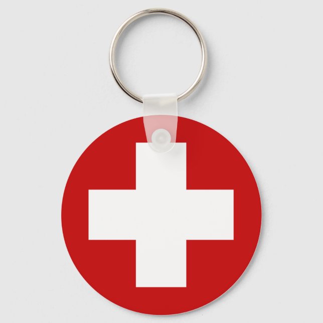 Swiss Red Kor Akut Recovery Roundell Nyckelring (Framsida)