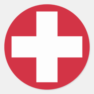 Swiss Roundel Sticker Runt Klistermärke