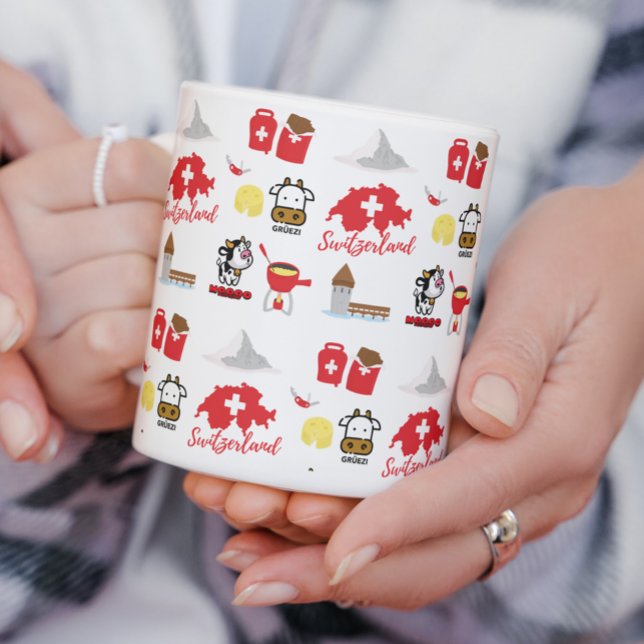 Swiss - Schweiz Souvenir Icons Mugg (Skapare uppladdad)