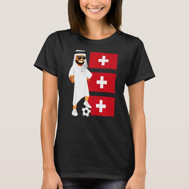 Swiss Sheik Flagga Soccer Schweiz T Shirt (Framsida)