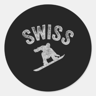 Swiss Snowboard Schweiz Snowboarder Coola Snowb Runt Klistermärke