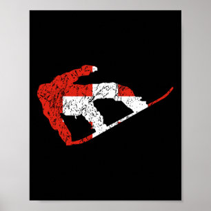 Swiss Snowboarder Schweiz Flagga Coola Snowboardi Poster
