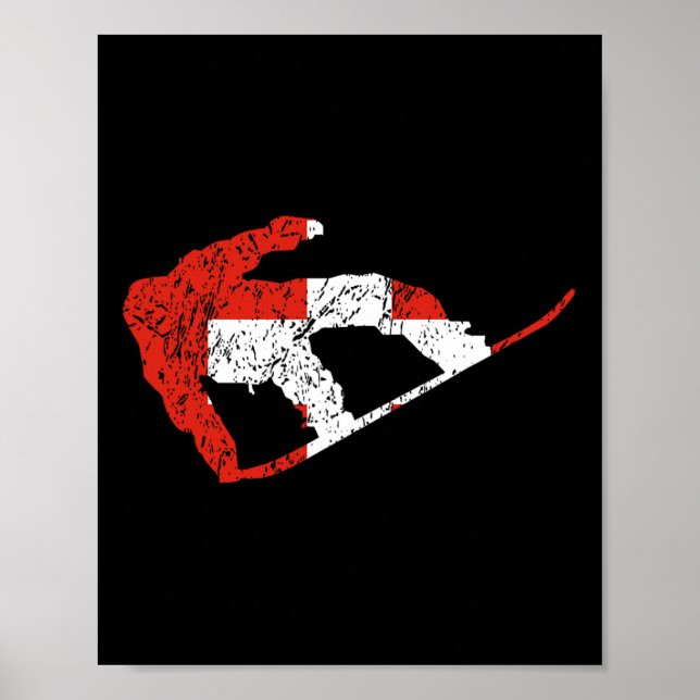 Swiss Snowboarder Schweiz Flagga Coola Snowboardi Poster (Framsidan)