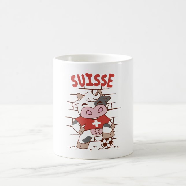 Swiss Soccer Cow Football Fan Switzerland Flag Kaffemugg (Center)